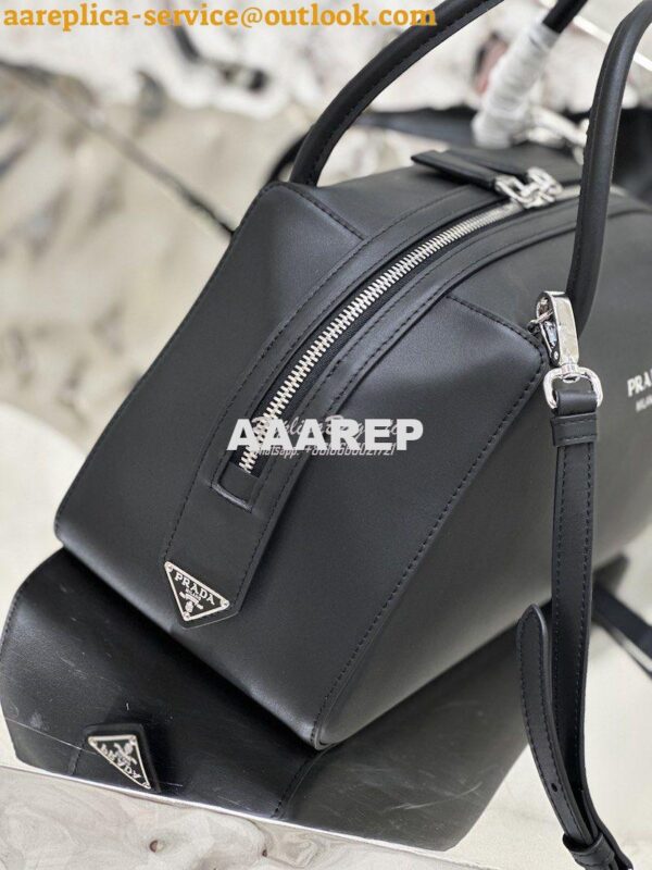 Replica Prada Medium Leather Supernova Handbag 1BA365 Black 9