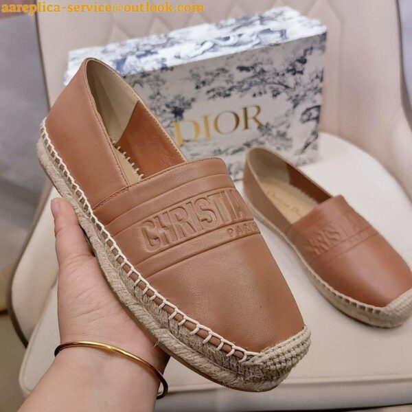 Replica Dior Granville Espadrilles In Brown Embossed Lambskin 19