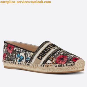 Replica Dior Granville Espadrilles In Mille Fleurs Embroidered Cotton