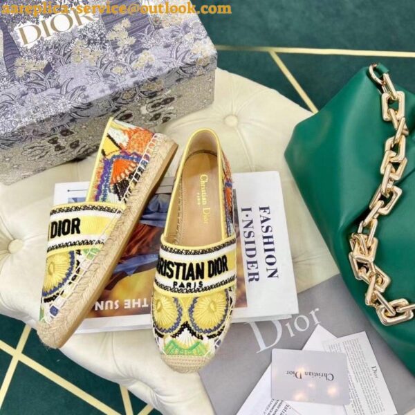 Replica Dior Granville Espadrilles In Lights Embroidered Cotton 15