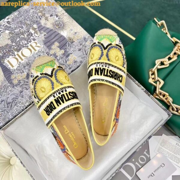 Replica Dior Granville Espadrilles In Lights Embroidered Cotton 16