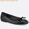 Replica Dior Baby-D Ballet Flats In Black Dotted Swiss