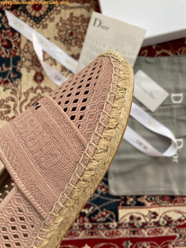 Replica Dior Granville Espadrilles In Nude Mesh Embroidery 5