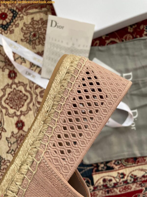 Replica Dior Granville Espadrilles In Nude Mesh Embroidery 7