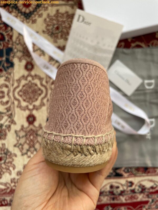 Replica Dior Granville Espadrilles In Nude Mesh Embroidery 9