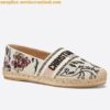 Replica Dior Granville Espadrilles In White Embossed Lambskin 2