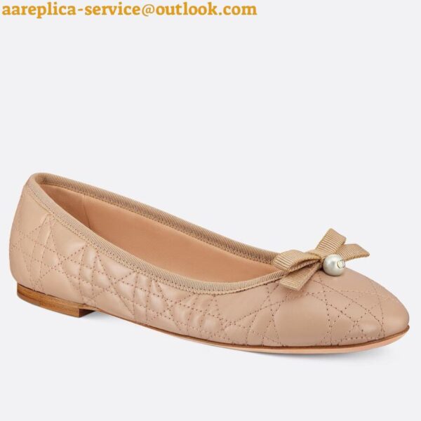 Replica Dior Ballerina Flats in Nude Quilted Cannage Calfskin 3