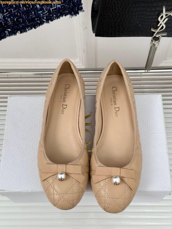 Replica Dior Ballerina Flats in Nude Quilted Cannage Calfskin 6