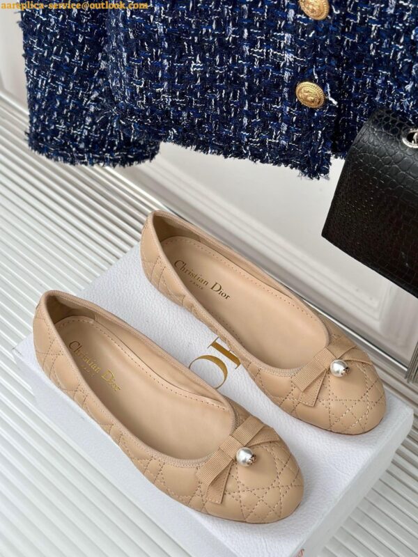 Replica Dior Ballerina Flats in Nude Quilted Cannage Calfskin 7