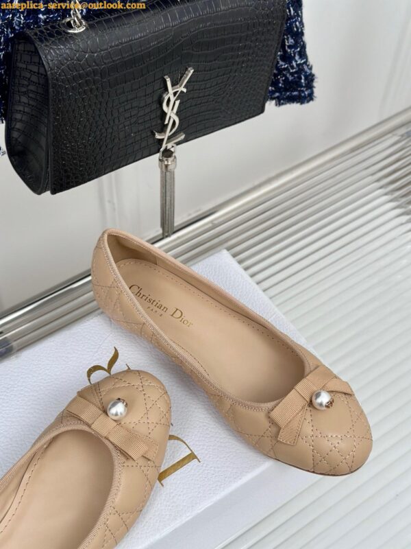 Replica Dior Ballerina Flats in Nude Quilted Cannage Calfskin 10