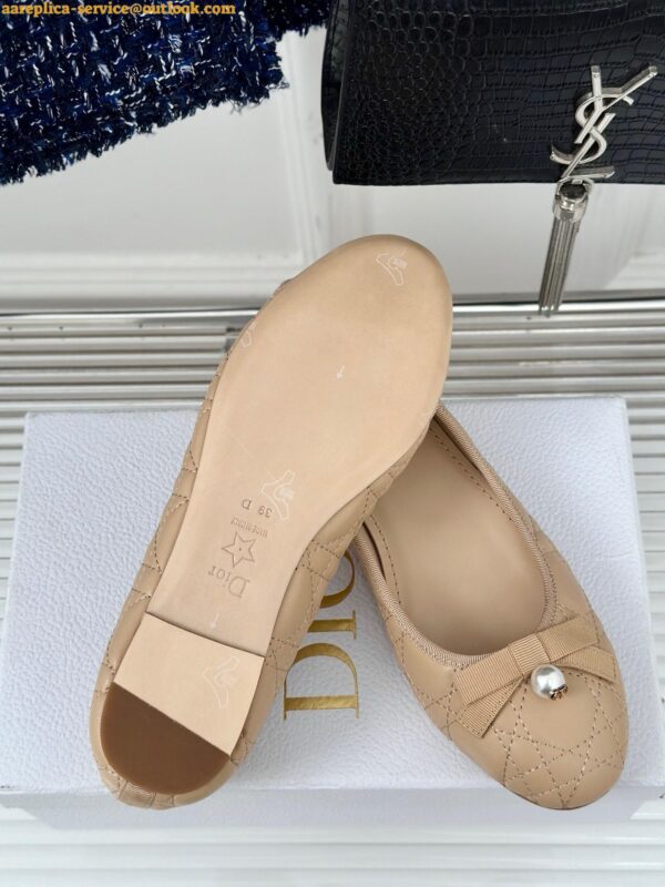 Replica Dior Ballerina Flats in Nude Quilted Cannage Calfskin 12