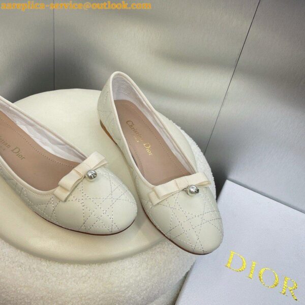 Replica Dior Ballerina Flats in White Quilted Cannage Calfskin 3