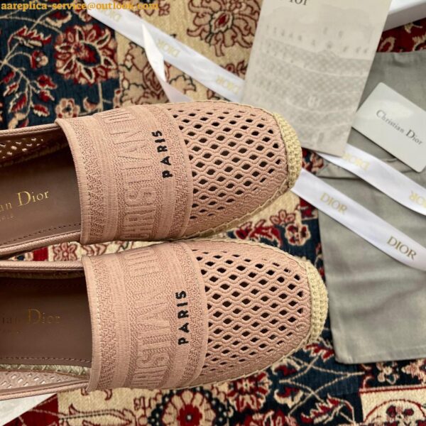 Replica Dior Granville Espadrilles In Nude Mesh Embroidery 19