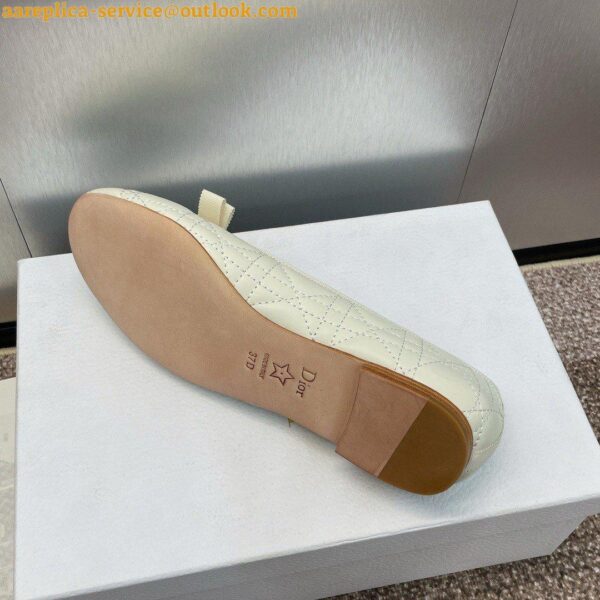 Replica Dior Ballerina Flats in White Quilted Cannage Calfskin 4