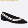 Replica Dior J'Adior Slingback Ballerina Flats In Black Houndstooth Embroidery 2