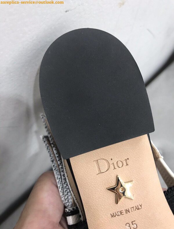 Replica Dior J'Adior Slingback Ballerina Flats In Black Mesh Cannage Embroidery 5