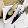 Replica Dior J'Adior Slingback Ballerina Flats In Black Technical Canvas 2