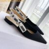 Replica Dior J'Adior Slingback Ballerina Flats In Black Patent Leather