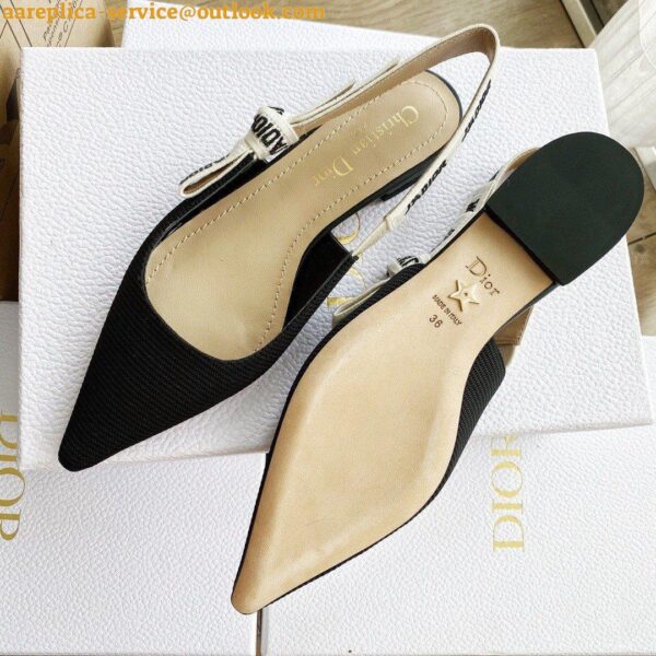 Replica Dior J'Adior Slingback Ballerina Flats In Black Technical Canvas 10