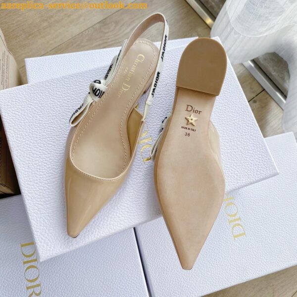 Replica Dior J'Adior Slingback Ballerina Flats In Nude Patent Leather 8