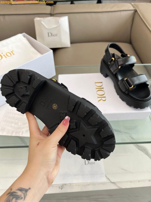 Replica Dior Dioract Platform Sandals in Black Lambskin 10