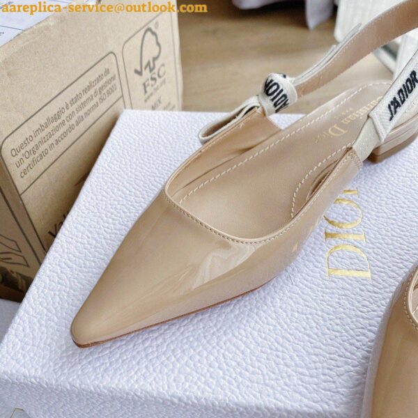 Replica Dior J'Adior Slingback Ballerina Flats In Nude Patent Leather 12