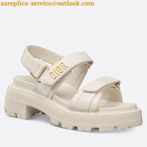 Replica Dior Dioract Platform Sandals in White Lambskin 2