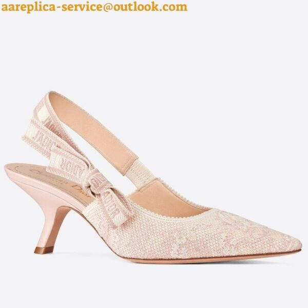 Replica Dior J'Adior Slingback Pumps 65mm In Pink Toile de Jouy Cotton 6