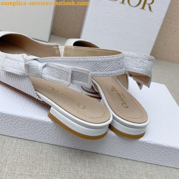 Replica Dior J'Adior Slingback Ballerina Flats In White Technical Canvas 7