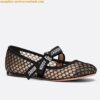 Replica Dior Miss J'Adior Ballerina Flats In Black Technical Canvas 2