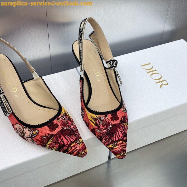 Replica Dior J'Adior Slingback Pumps 65mm In Pink Toile de Jouy Voyage Motif 5