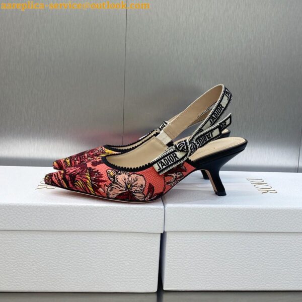 Replica Dior J'Adior Slingback Pumps 65mm In Pink Toile de Jouy Voyage Motif 8