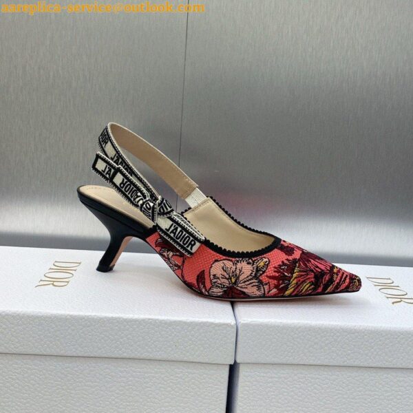 Replica Dior J'Adior Slingback Pumps 65mm In Pink Toile de Jouy Voyage Motif 7