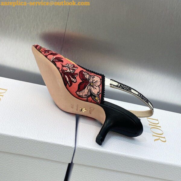 Replica Dior J'Adior Slingback Pumps 65mm In Pink Toile de Jouy Voyage Motif 8