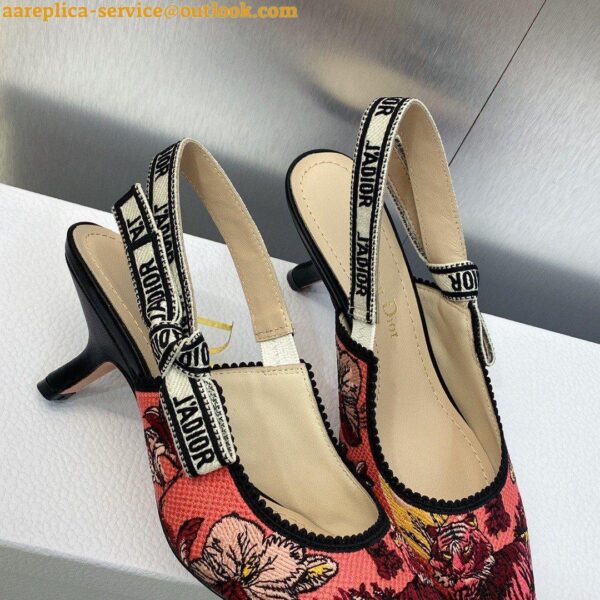 Replica Dior J'Adior Slingback Pumps 65mm In Pink Toile de Jouy Voyage Motif 10