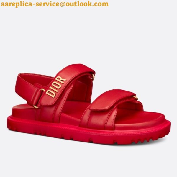 Replica Dior DiorAct Sandals In Red Lambskin 3