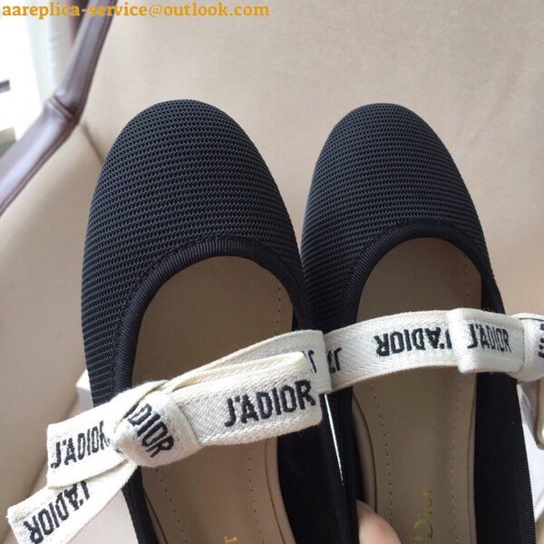 Replica Dior Miss J'Adior Ballerina Flats In Black Technical Canvas 7