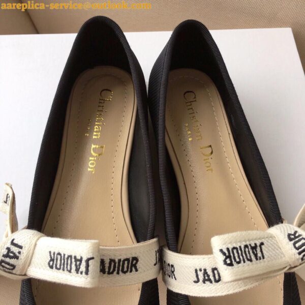 Replica Dior Miss J'Adior Ballerina Flats In Black Technical Canvas 8