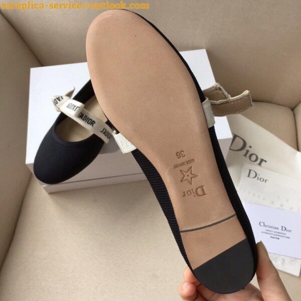 Replica Dior Miss J'Adior Ballerina Flats In Black Technical Canvas 9