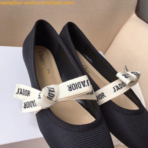 Replica Dior Miss J'Adior Ballerina Flats In Black Technical Canvas 10