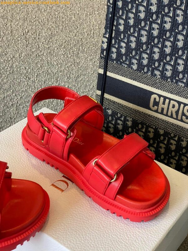 Replica Dior DiorAct Sandals In Red Lambskin 9