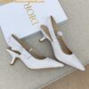 Replica Dior J'Adior Slingback Pumps 65mm In White Macrame Embroidered Cotton 2