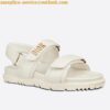 Replica Dior Dioract Sandals In White Shearling 2