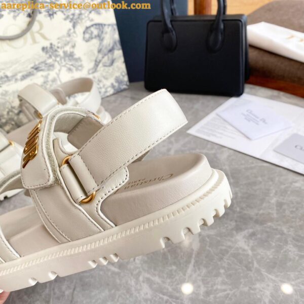 Replica Dior DiorAct Sandals In White Lambskin 7