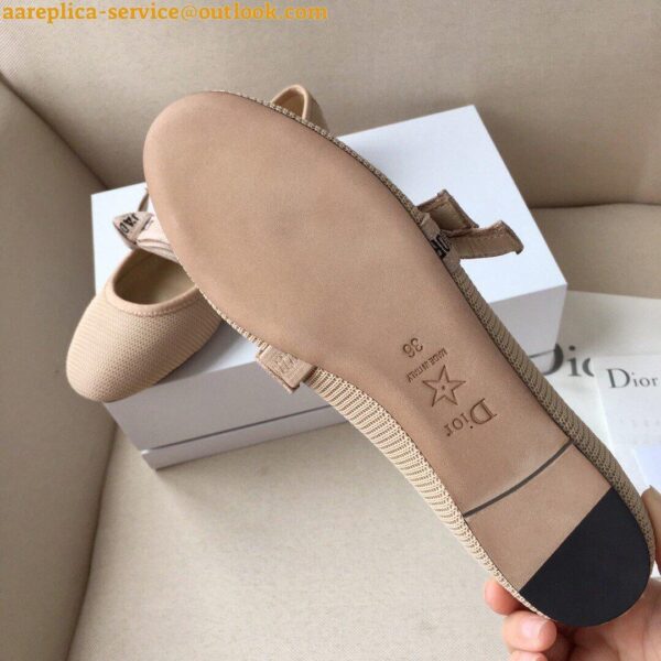 Replica Dior Miss J'Adior Ballerina Flats In Nude Technical Canvas 6