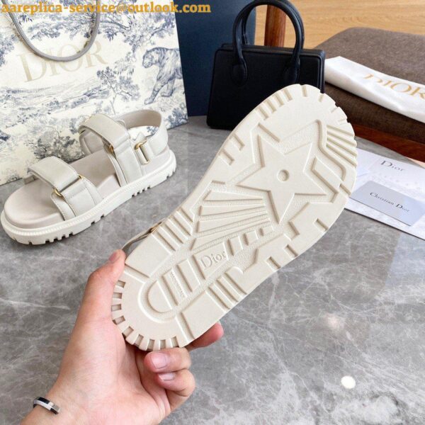 Replica Dior DiorAct Sandals In White Lambskin 9