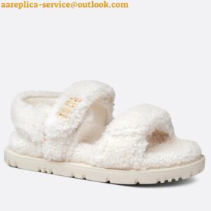 Replica Dior Dioract Sandals In White Shearling