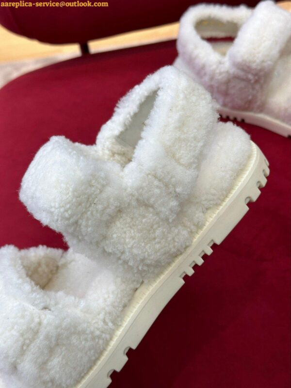 Replica Dior Dioract Sandals In White Shearling 9