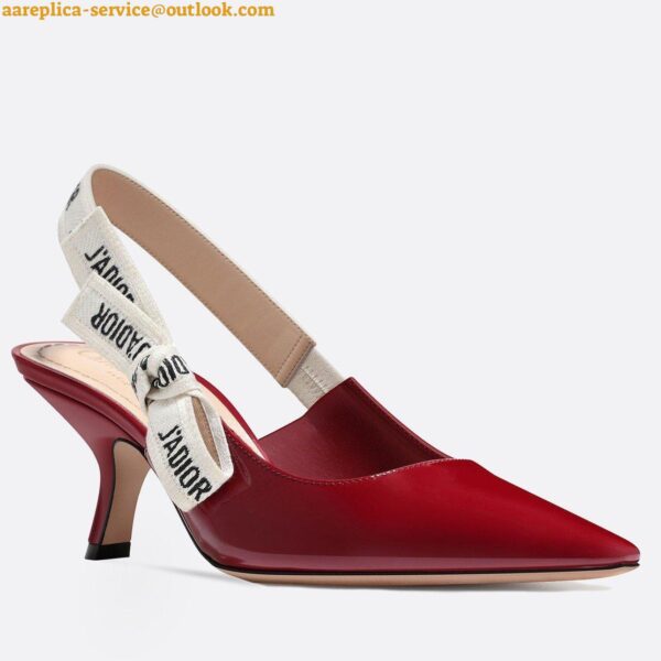 Replica Dior J'Adior Slingback Pumps 65mm In White Patent Calfskin 4