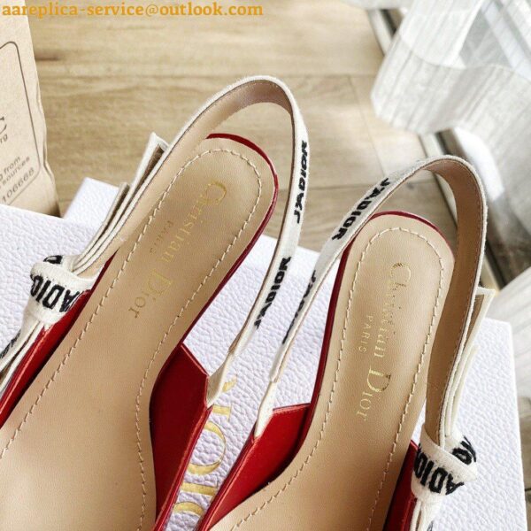 Replica Dior J'Adior Slingback Pumps 65mm In White Patent Calfskin 4